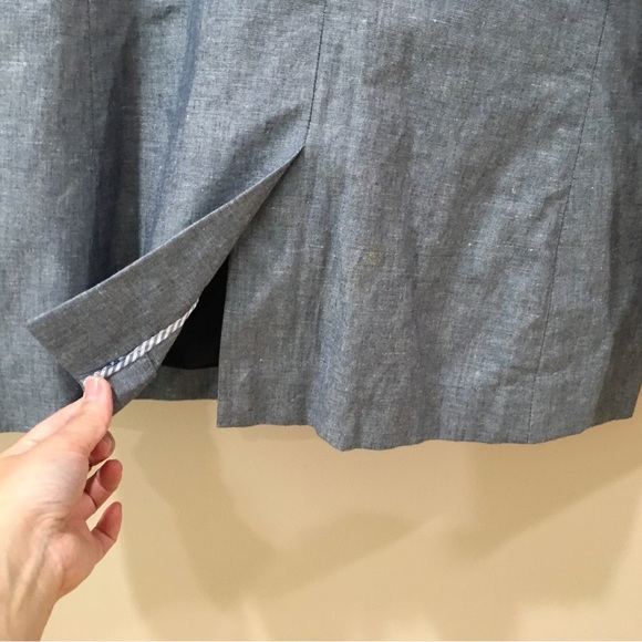 J. Crew Women 10 Unstructured Blazer In Cotton-Linen Chambray Blue Work #H6199 - Picture 7 of 8